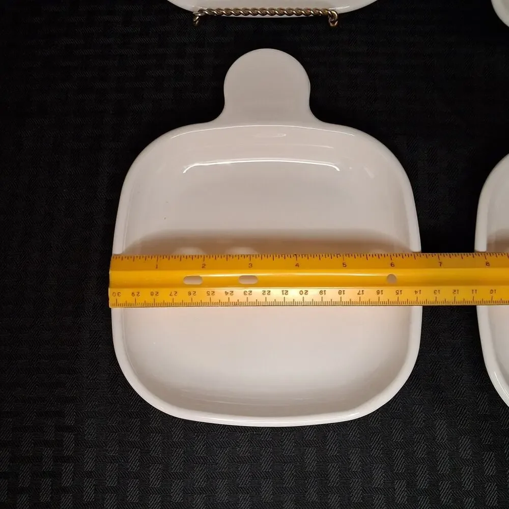 Lot of 4 Corning Ware GRAB-IT Plate Sandwich Lunch Snack Set P-185-B Square